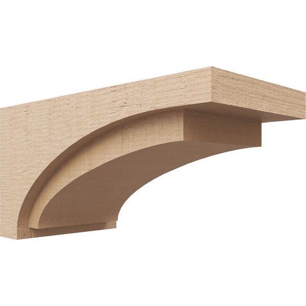 Ekena Millwork 10-in. x 20-in. x 10-in. Series 3 Wide Rivera Rough Cedar Woodgrain Timberthane Polyurethane Corbel, Primed Tan