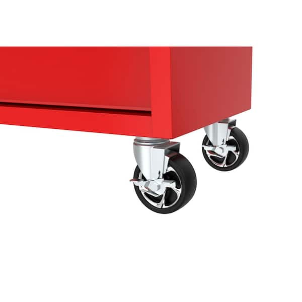 Husky Tool Storage 46 in. W x 18 in. D 9-Drawer Gloss Red Mobile