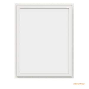 30 in. x 36 in. V-4500 Series Bronze Exterior/White Interior FiniShield Vinyl Picture Window w/ Low-E 366 Glass