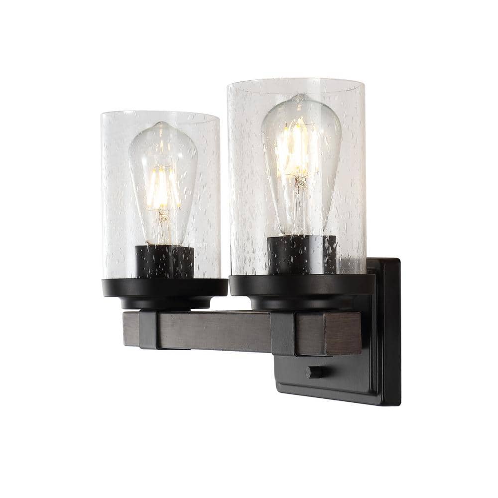 Bungalow 15" Oil-Rubbed Bronze Glass Vanity Light