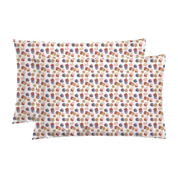 Unbranded Abstract Floral Satin Standard Pillowcase Set of 2