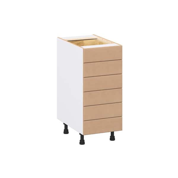 Lakewood Sugar Cookie Shaker Assembled Base Kitchen Cabinet with 6 Drawers (15 in. W x 34.5 in. H x 24 in. D)
