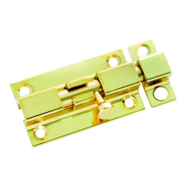 First Watch Security 3 in. Polished Brass Barrel Door Bolt