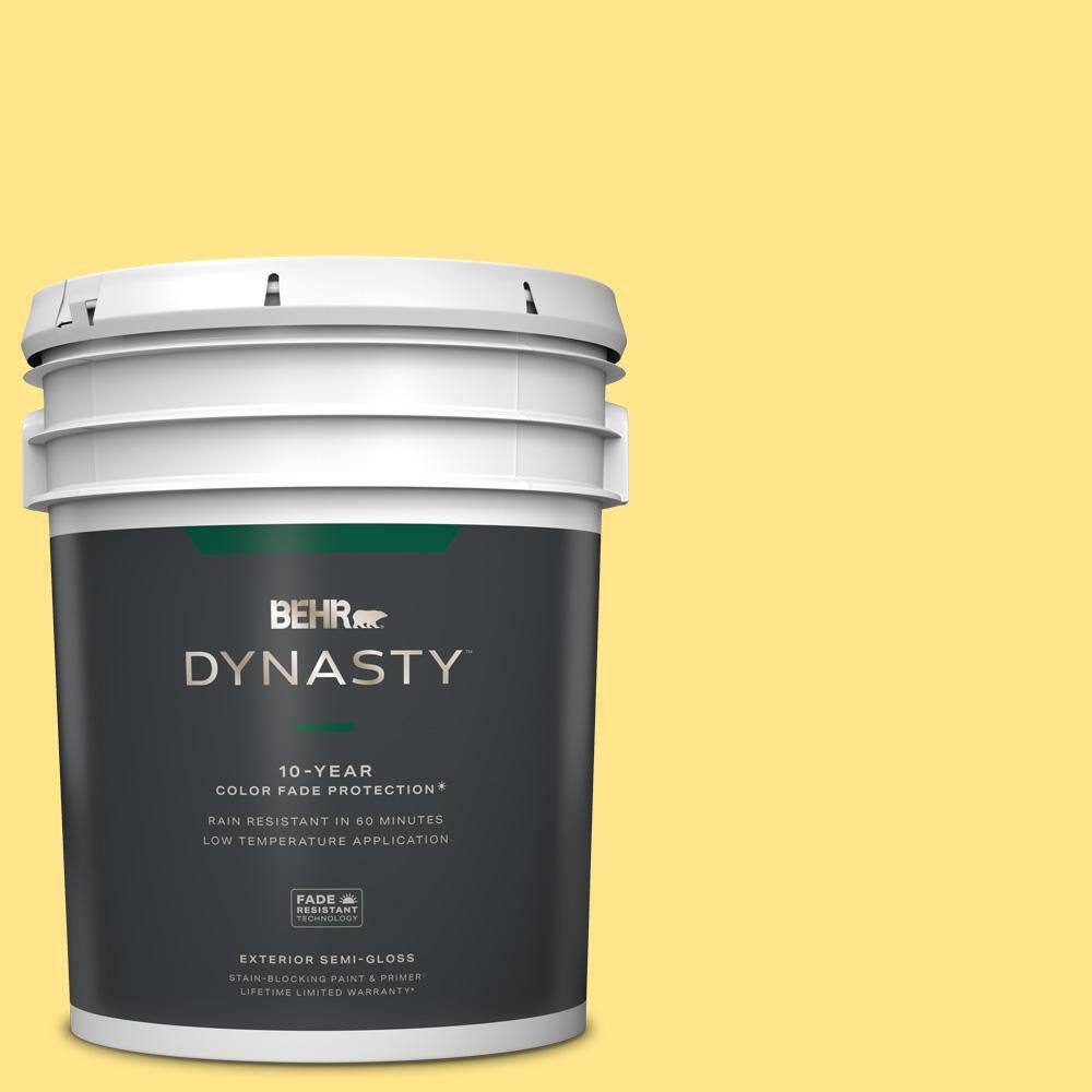 BEHR DYNASTY 5 gal. #370A-3 Bicycle Yellow Semi-Gloss Exterior Stain ...