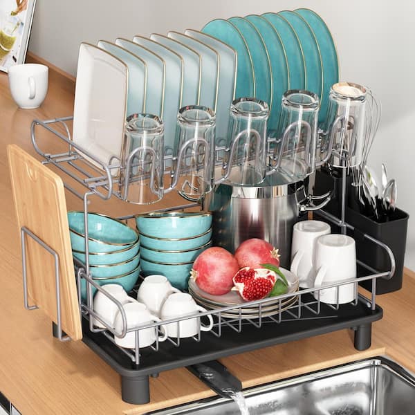 Small In Sink Dish Drying Rack Sweet Home 2-Piece Dish Rack Set
