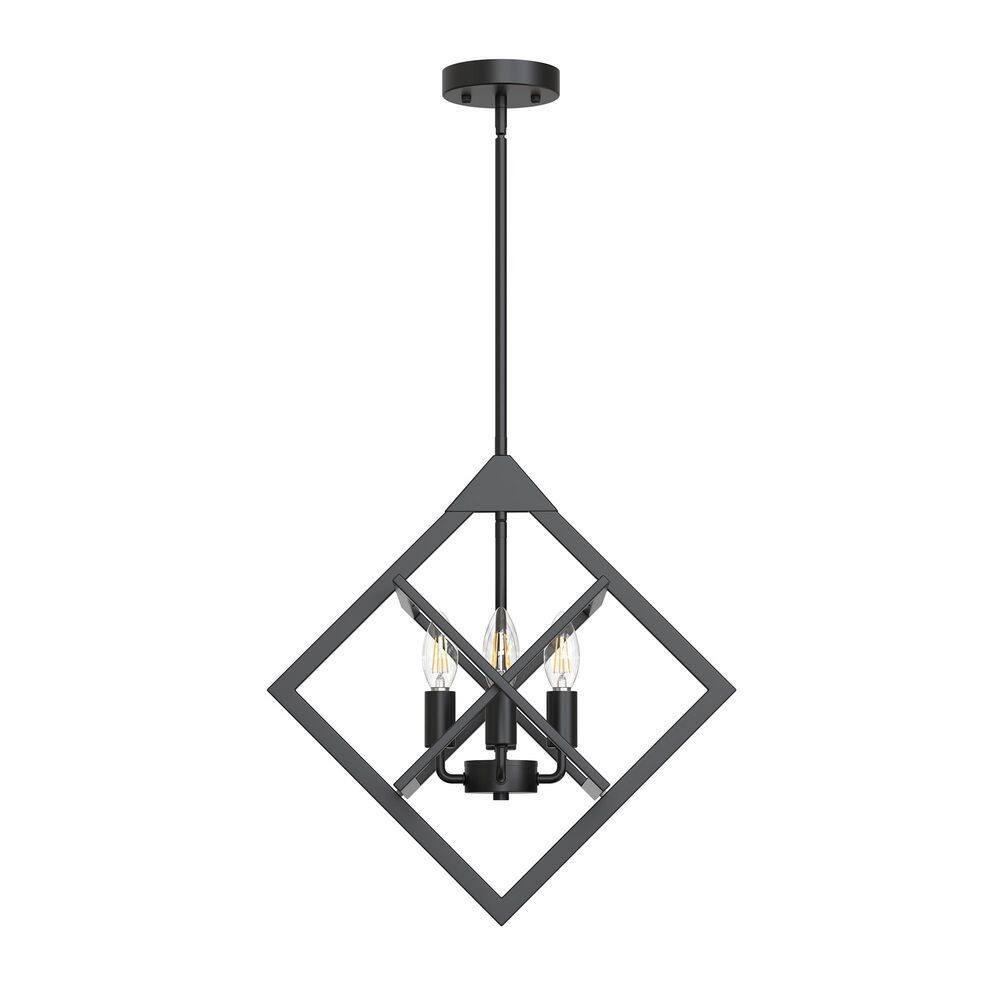 18 in. 4-Light Black Farmhouse Geometric Chandelier, Bright Ceiling Light for Dining Room, Kitchen Island and Home Decor price history on PriceWatchPro