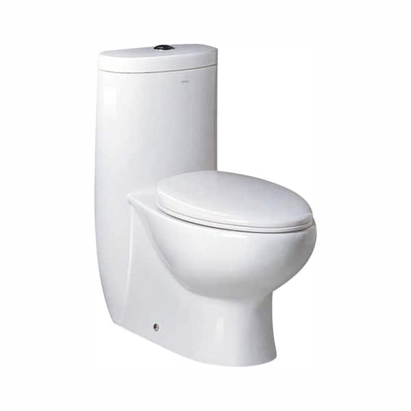 Fresca Delphinus 1-piece 0.8 / 16 GPF Dual Flush Elongated Toilet in White