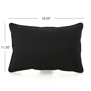 Coronado Black Lumbar and Square Outdoor Throw Pillows (4-Pack)