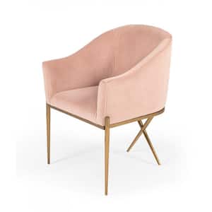 Valerie 31.5 in. Pink Velvet Armchair