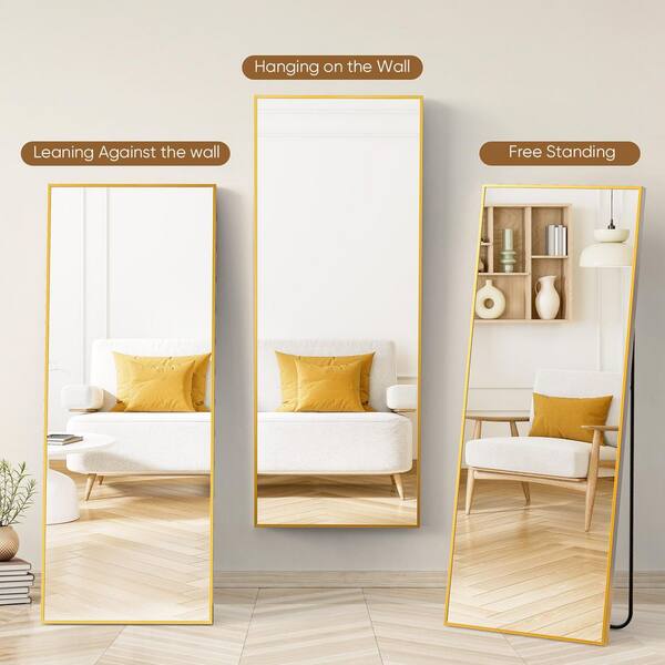 MAYEERTY Gold 26 in. W x 70 in. H Rectangle Metal Frame Full