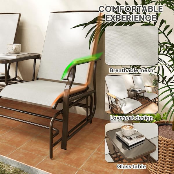 テーブル・チェア・ハンモック neru design works what we want EXT ver2 Outsunny 2-Person Outdoor Metal Glider Bench, Patio Swing