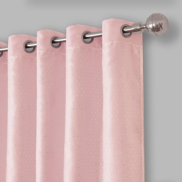 Elrene Home Fashions 95 Aurora Kids Grommet Darkening Layered Sheer Window Curtain Panel In Soft Pink Each