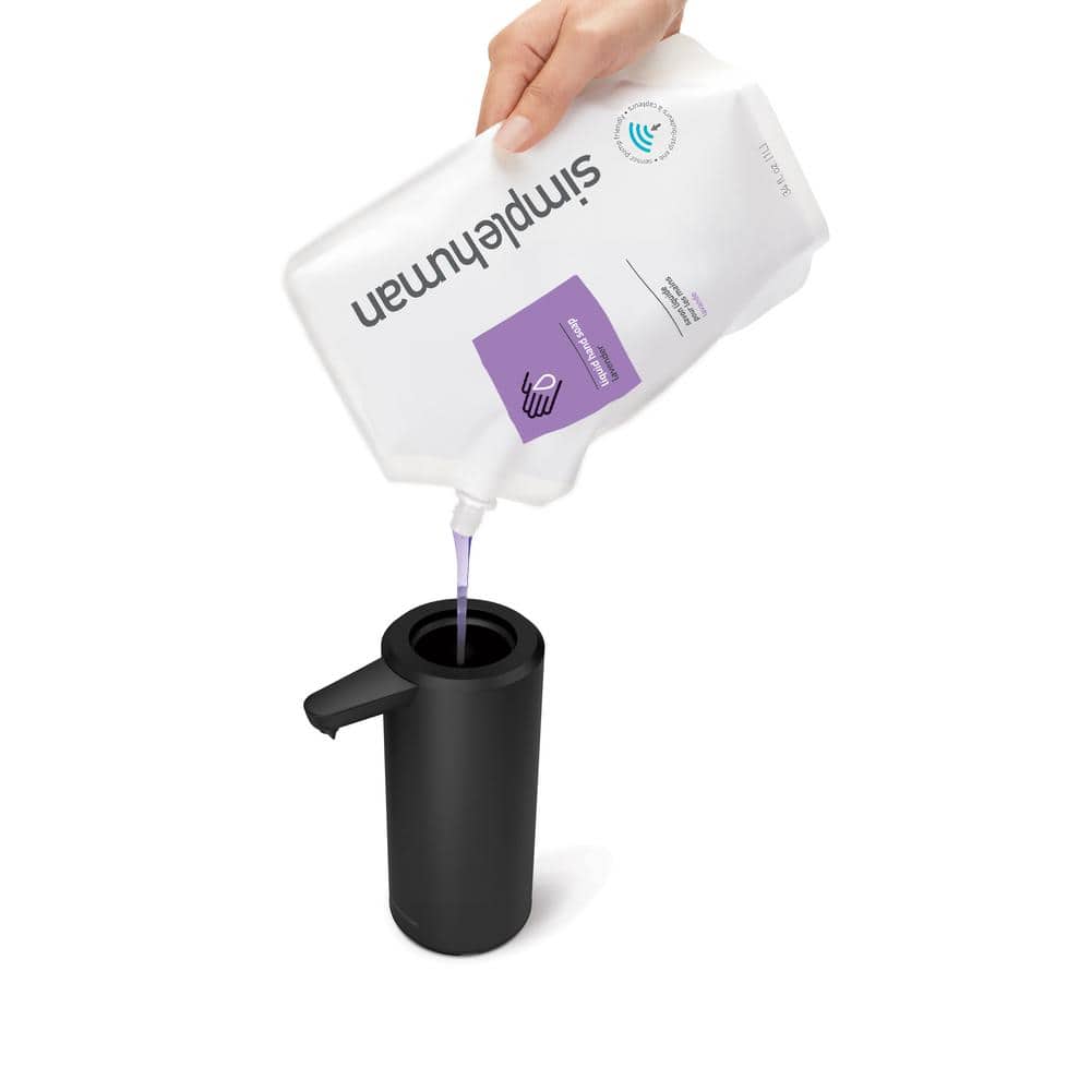 simplehuman 9 oz. Automatic Sensor Pump, Touchless Liquid Soap Dispenser, Matte Black Steel