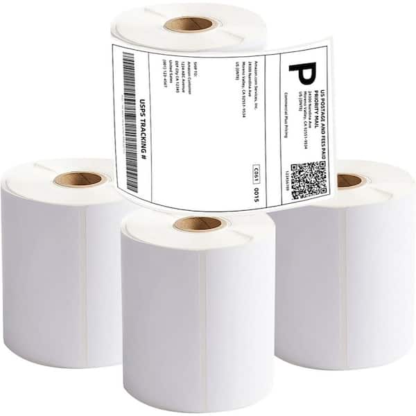4 x 6 Direct Thermal Shipping Labels 1000 Sheets Waterproof Self-Adhesive Paper for Most Thermal Printers 4 Rolls