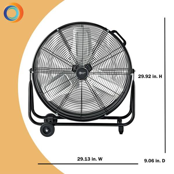 Comfort Zone 24 In 2 Speed High Velocity Industrial Drum Fan With Aluminum Blades And 180 Degree Adjustable Tilt In Black Czmc24 Comfort Zone 24 In 2 Speed High Velocity Industrial Drum Fan With Aluminum Blades And 180 Degree Adjustable Tilt In Black Czmc24