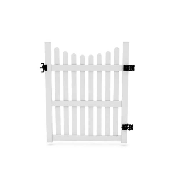 4 ft. x 5 ft. Classic White Vinyl Picket Fence Gate