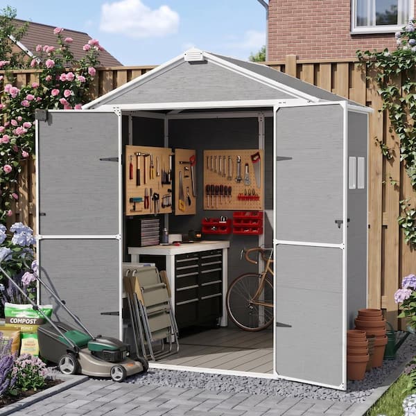 6 ft. W x 4 ft. D Plastic Resin Outdoor Storage Shed with Floor (24 sq. ft. )