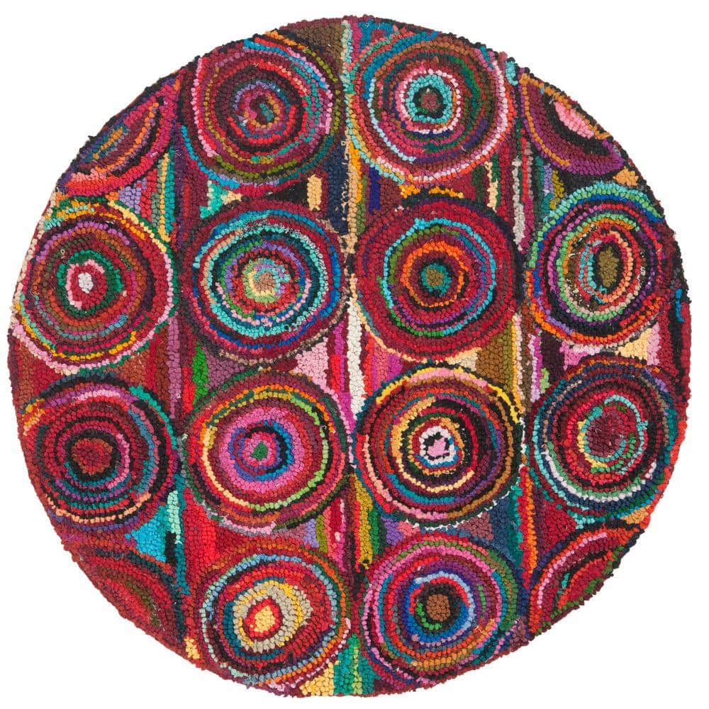 Nantucket Pink/Multi 4 ft. x 4 ft. Round Geometric Area Rug price history on PriceWatchPro