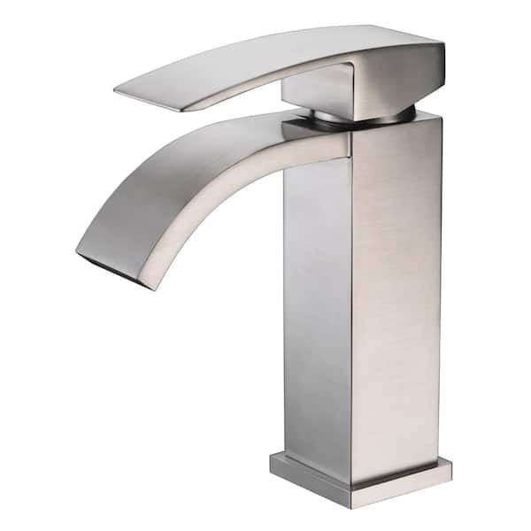 SUMERAIN Modern Single-Handle Single-Hole Bathroom Faucet in Brushed Nickel