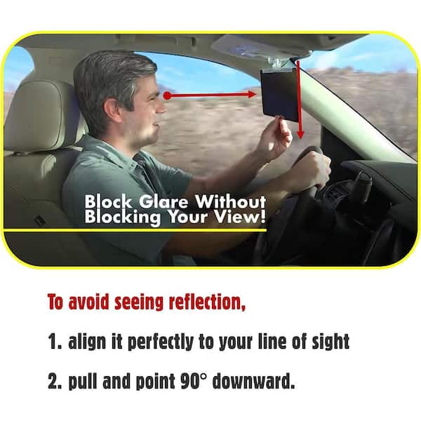 2 in 1 Car Transparent Anti-Glare Glass Car Sun Visor for Day & Night  Driving : : Home & Kitchen
