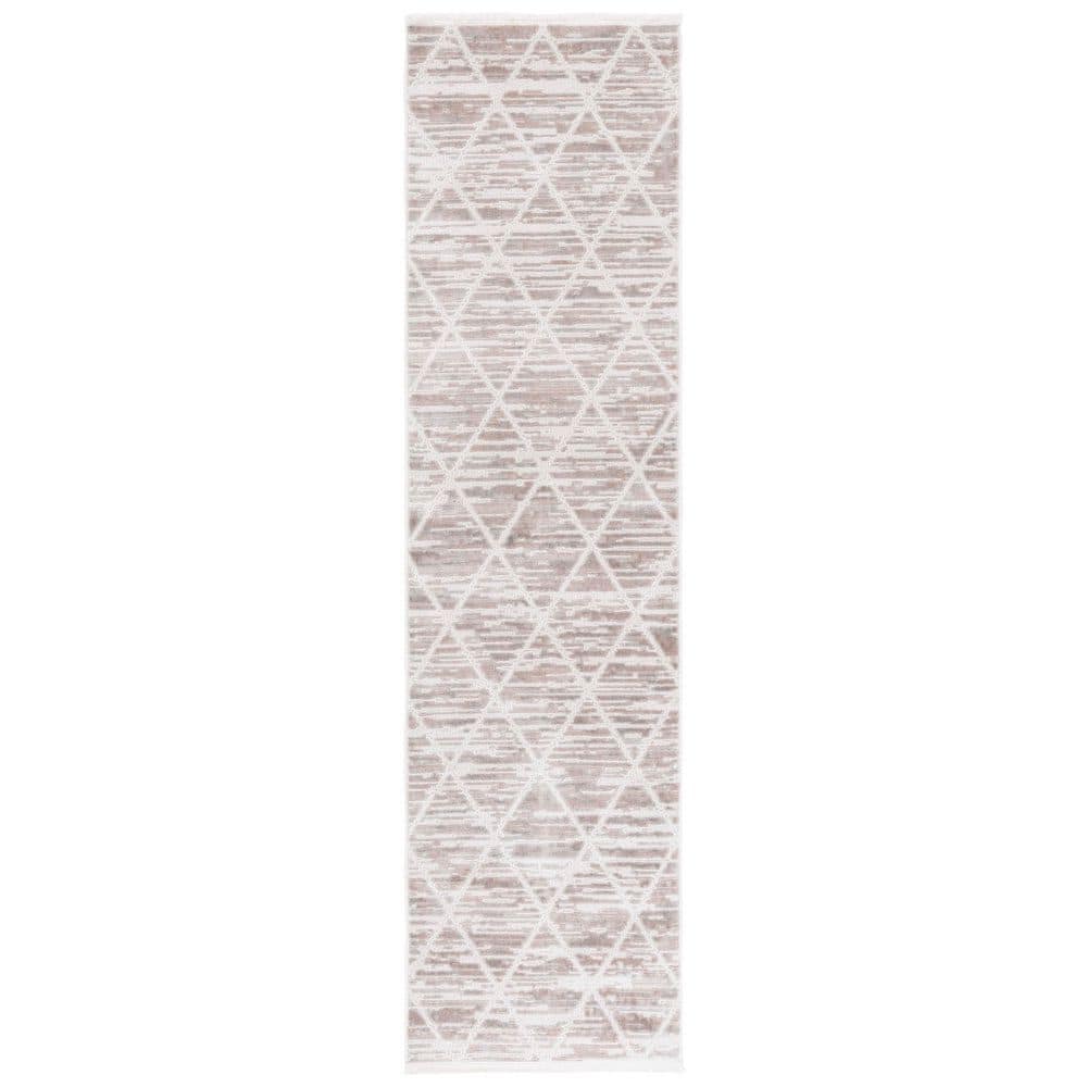 UPC 198162060229 product image for Mila Beige/Ivory 2 ft. x 8 ft. Diamond Distressed Runner Rug | upcitemdb.com