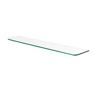 GLASSLINE 31.5 in. x 5.9 in. x 0.31 in. Clear Glass Decorative Wall Shelf without Brackets