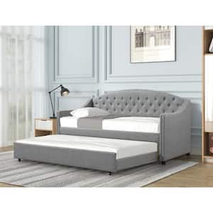 Cooper Gray Linen Twin Daybed with Trundle