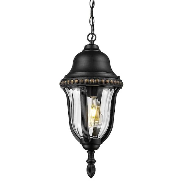 Livex Lighting Oxford 1 Light Textured Black Outdoor Pendant