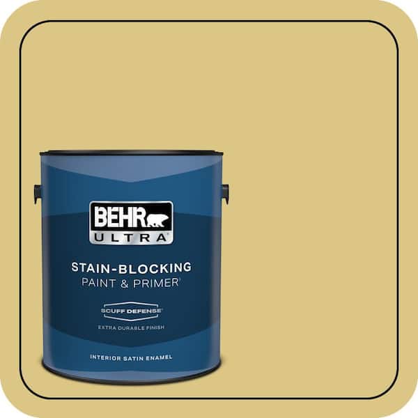BEHR ULTRA 1 gal. #390D-5 Sea Kelp Extra Durable Satin Enamel Interior Paint & Primer