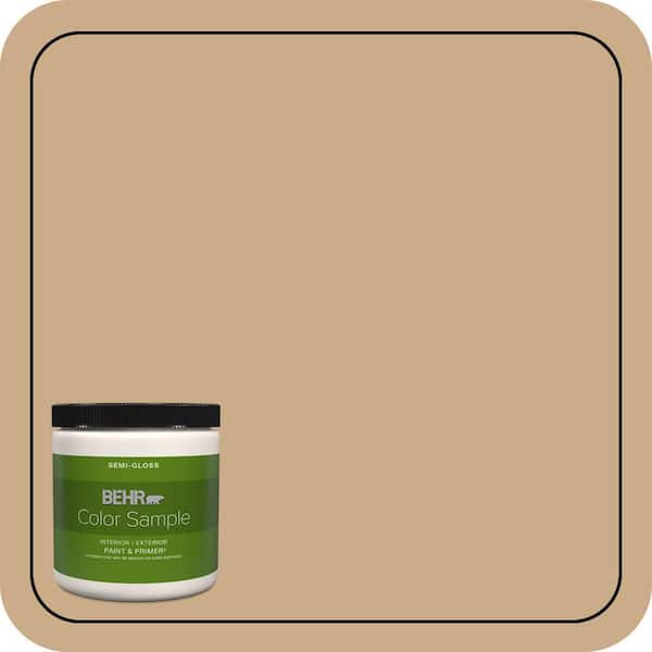 BEHR PREMIUM PLUS 8 oz. #N280-4 Perfect Tan Semi-Gloss Interior/Exterior Paint & Primer Color Sample