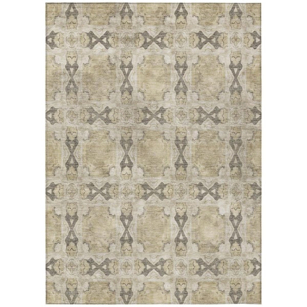 Addison Rugs Chantille ACN564 Beige 2 ft. 6 in. x 3 ft. 10 in. Machine Washable Indoor/Outdoor Geometric Area Rug