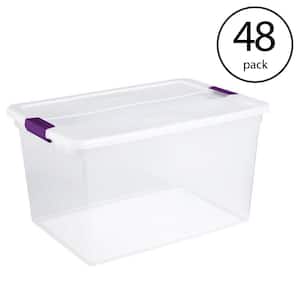 66-Qt. Clear View Latch Box Storage Tote Container-(48 Pack)