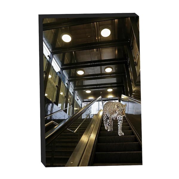 VENICE BEACH Collections Leopard on the Mall Escalator by Grotto Studios 1 Piece Unframed Graphic Print Animal Poster Art Print 36 in. x 24 in.