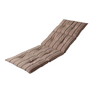 72 in. W x 25 in. Outdoor Chaise Lounge Pad in Natural Stripe