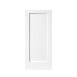 30 in. x 80 in. 1-PANEL Shaker White Primed Solid Core Composite Interior Barn Door Slab