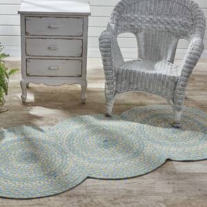 Blue Cozy Cottage Braided  2 ft. x 6 ft. Area Rug