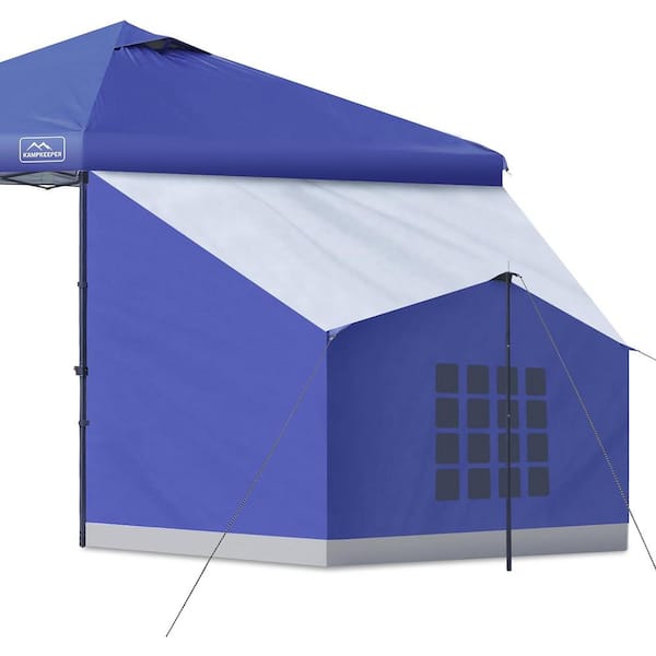 Unbranded Navy Blue 9.7 ft. x 3.9 ft. 2-Person Side Tent Accessory, Compatible with 10  ft.  Wide Canopy Tents