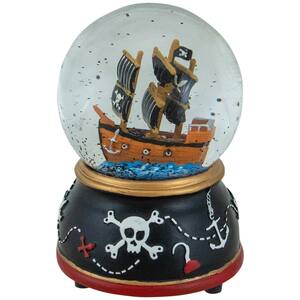5 '' Children's Musical Pirate Ship at Sea Snow Globe