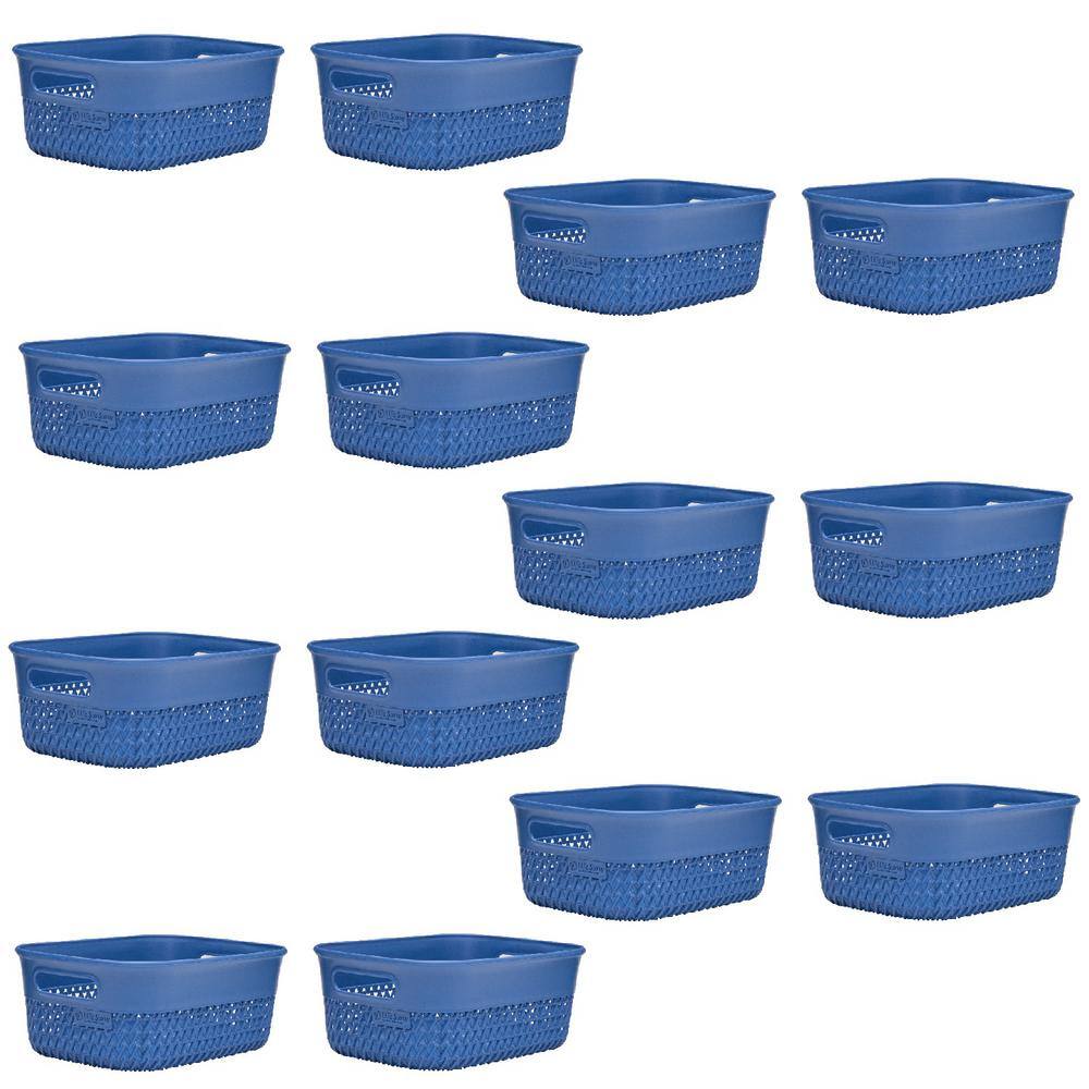Life Story 7 in. H x 10 in. W x 4 in. D Blue Plastic Cube Storage Bin