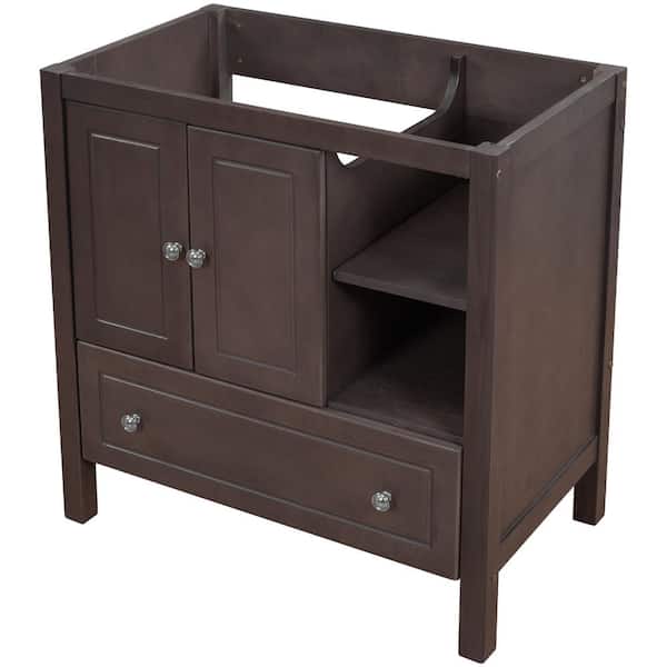 FAMYYT 30 in. W x 18 in. D x 32.1 in. H Bath Vanity Cabinet without Top in Brown