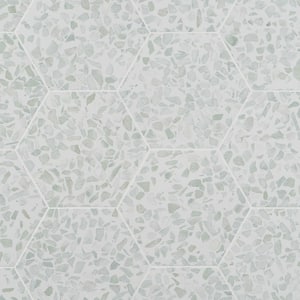 Fusion Hex Green Terrazzo 9.13 in. x 10.51 in. Matte Porcelain Floor and Wall Tile (8.07 sq.ft. / Case)