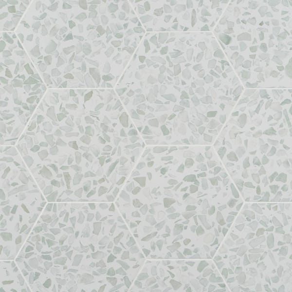 Ivy Hill Tile Fusion Hex Green Terrazzo 9.13 in. x 10.51 in. Matte Porcelain Floor and Wall Tile (8.07 sq.ft. / Case)