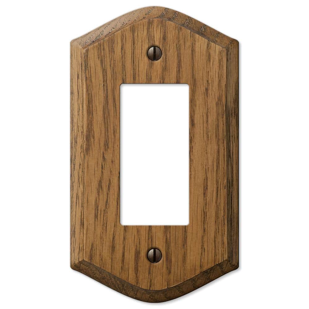 Amerelle Medium Oak 1-Gang Rocker Wall Plate