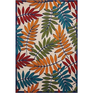 Aloha Multicolor 6 ft. x 9 ft. Floral Contemporary Indoor/Outdoor Patio Area Rug