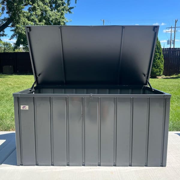 Outdoor Deck Box 160 Gallon Waterproof Lockable Storage Box Container with Lid Deck Box, Gray