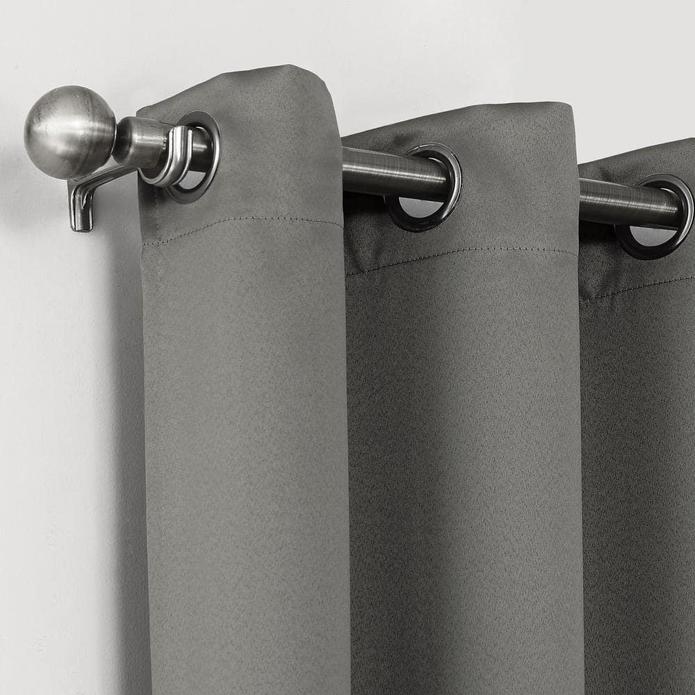 Oslo Gray 52" x 63" 100% Blackout Grommet Curtain Panel