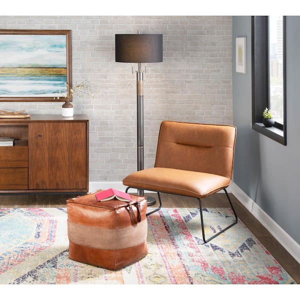 Casper Industrial Camel Faux Leather Accent Chair
