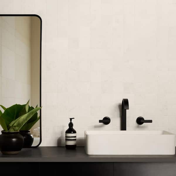 Vanilla Warm White 6 in. x 0.37 in. Square Honed Marble Mosaic Floor and Wall Tile Sample
