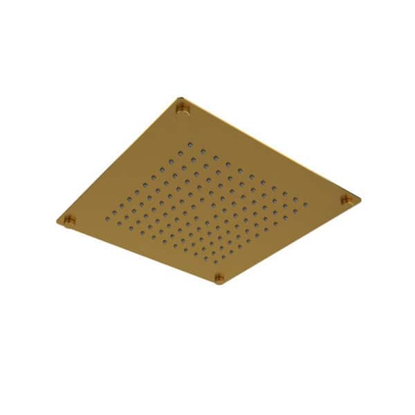 1-Spray Pattern 10 in. Ceiling Mount Fixed Showerhead in Brushed Gold
