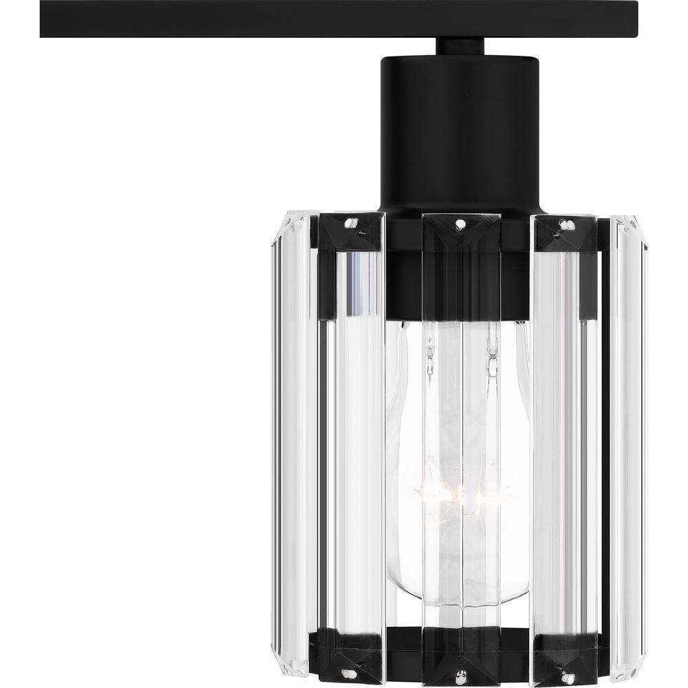 Isla Matte Black 3-Light Crystal Vanity Fixture